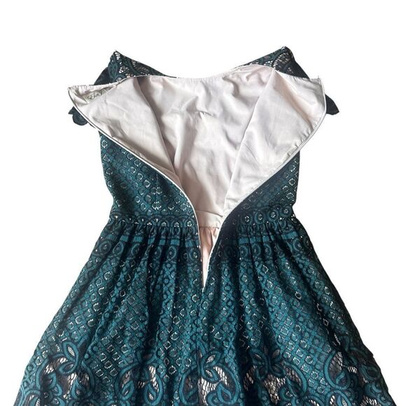 Eliza J Green Black Lace Dress Size 6 - Picture 9 of 16